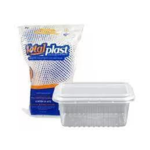 Kit Pote Retangular 1000ML Totalplast