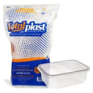 Kit Pote Retangular 500ML Totalplast