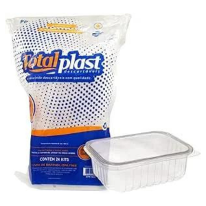 Kit Pote Retangular 250ML Totalplast