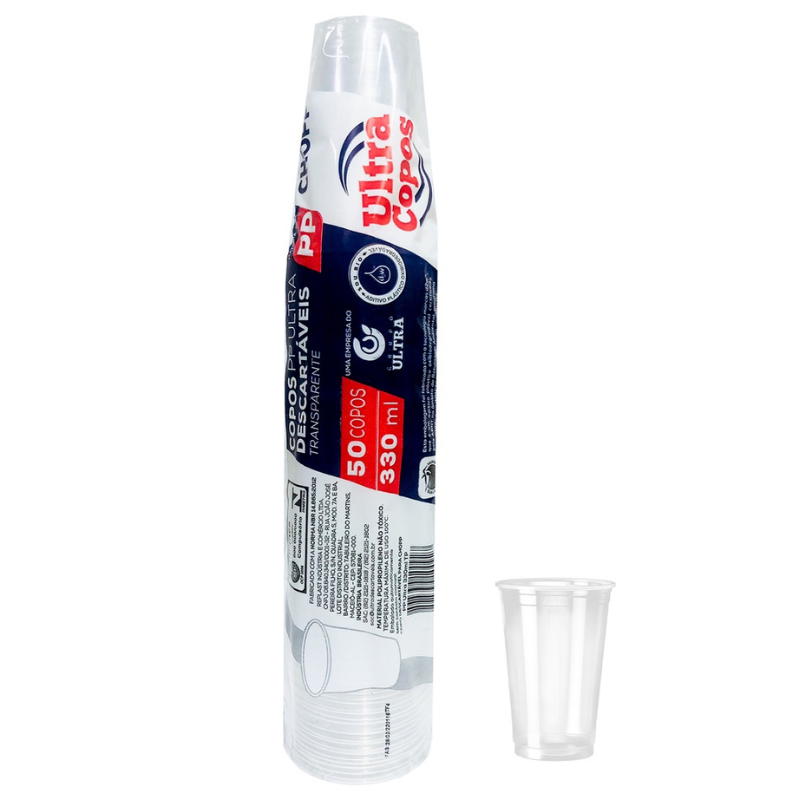 Copo Plástico Descartável Ultra PP 330ML