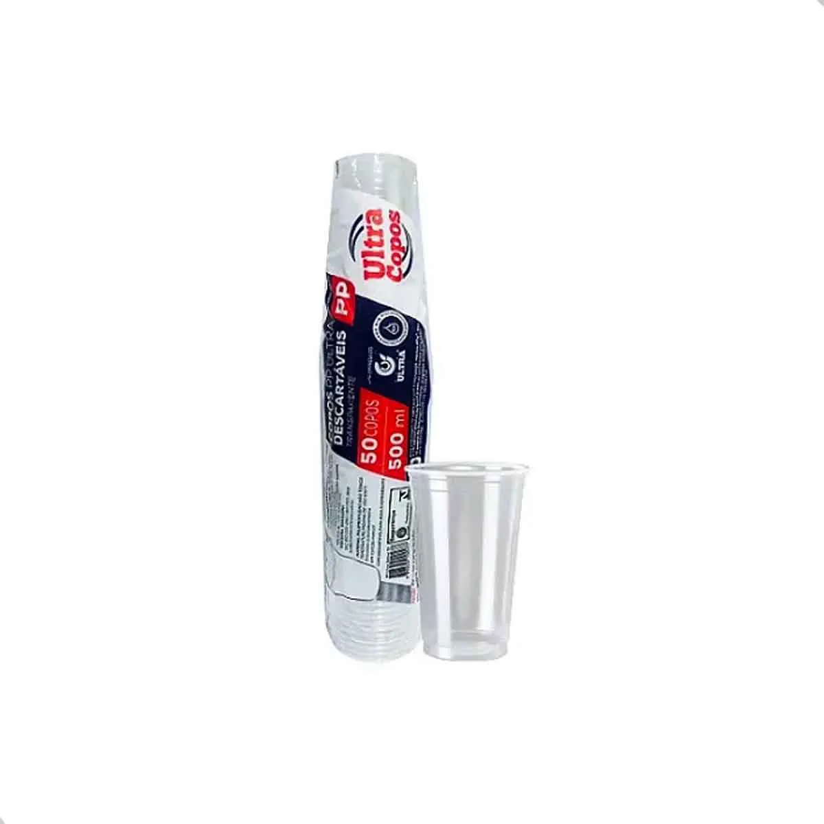 Copo Plástico Descartável Ultra PP 500ML - Unitário